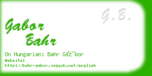 gabor bahr business card